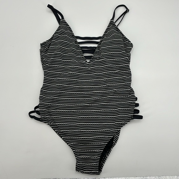 Jantzen‎ Women's Sport Jacquard Pointelle Strappy One Piece Swimsuit size Large - Picture 3 of 9